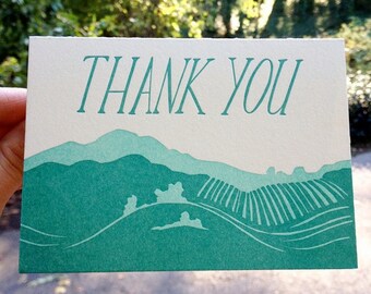 Valley and Vines Thank You Card // Letterpress Thank You Card