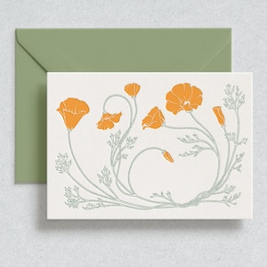 California Poppy Stationery Set // Letterpress Card Set
