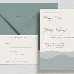 The Mountains Suite Sample | Letterpress Invitation