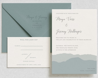 The Mountains Suite Sample | Letterpress Invitation