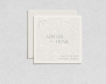 Waves || Letterpress Save the Date Sample