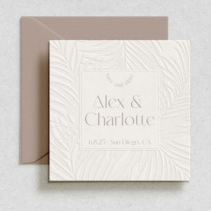 The Palm Suite Save the Date Sample | Letterpress Save the Date