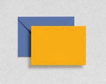 Scalloped Border Thank You// Letterpress Notecard Set