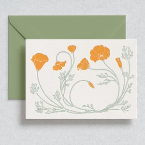 California Poppy Letterpress Card