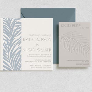 The Square Palms Suite (2pc) | Letterpress Wedding Invitation