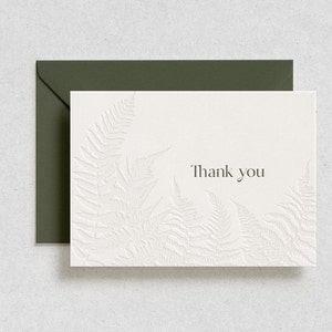 Ferns Set // Letterpress Thank You Card Set