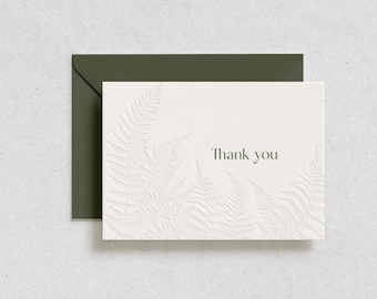 Ferns Set // Letterpress Thank You Card Set