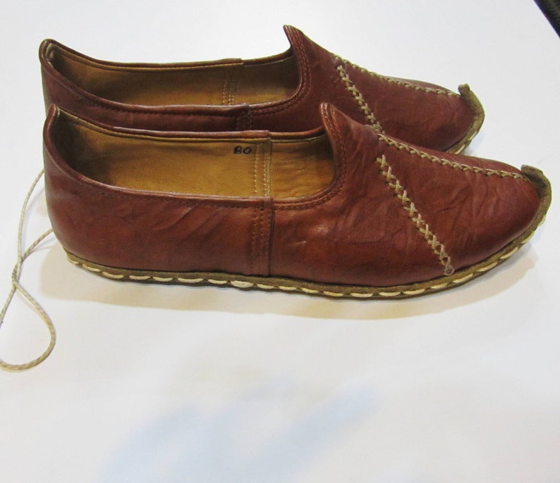 Turkish Yemeni Organic Hand Made Genuine Leather Shoes Brown. | Etsy