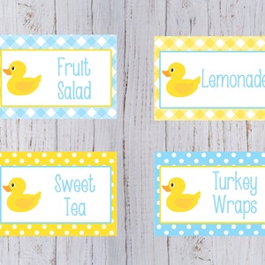 Blank & Personalized Rubber Duck Food Label/Tent