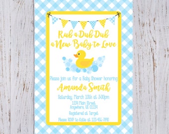 Rubber Duck Baby Shower Invitation