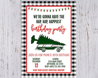 Christmas Vacation Theme Birthday Party Invitation