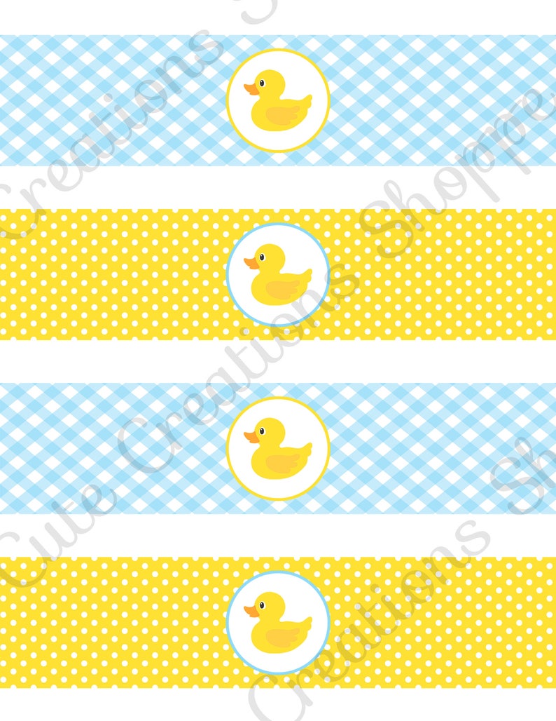 Rubber Duck Water Bottle Labels | Etsy