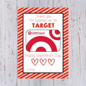 Teachers Valentine&#39;s Day Printable Gift Card Holder for Target Gift Card 5x7
