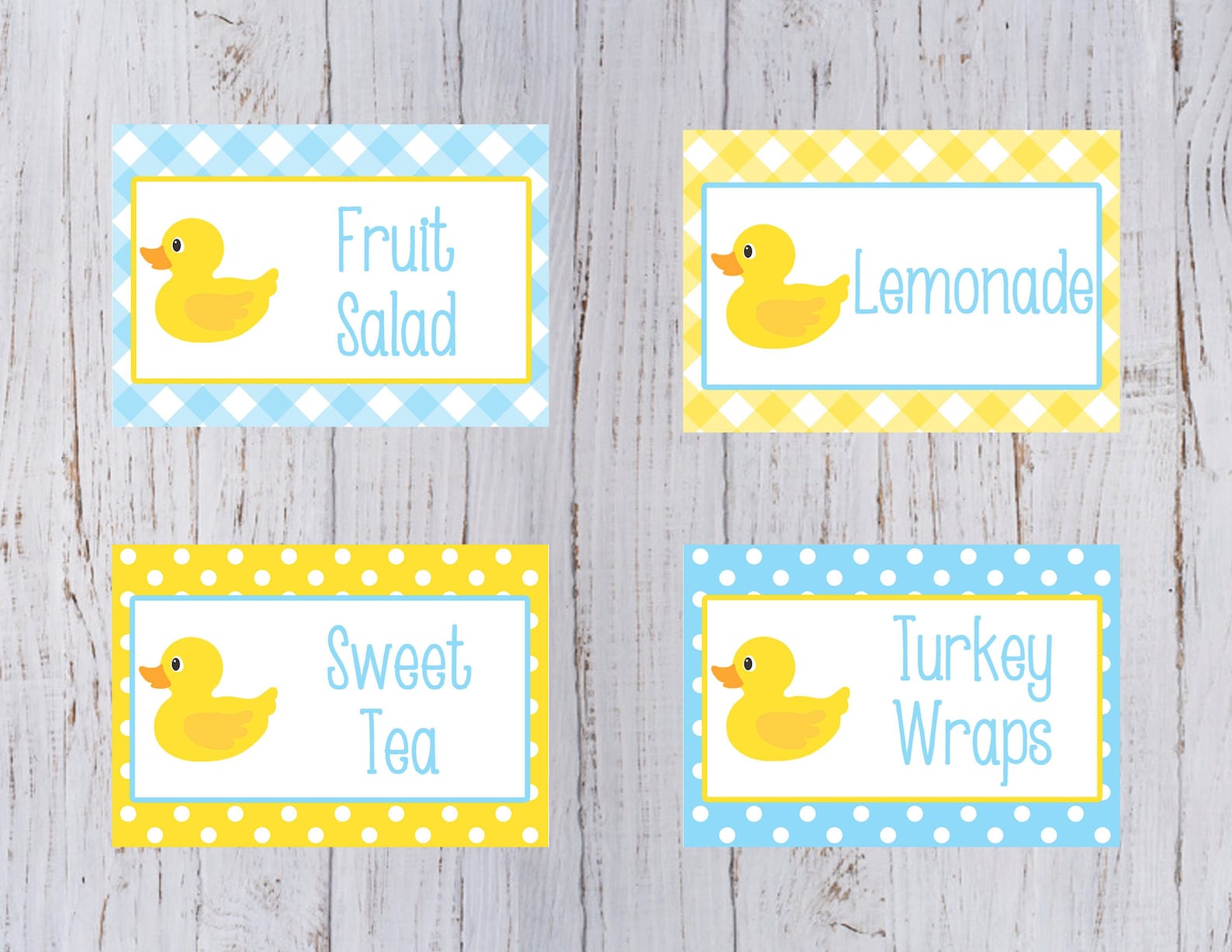 Blank  Personalized Rubber Duck Food LabelTent