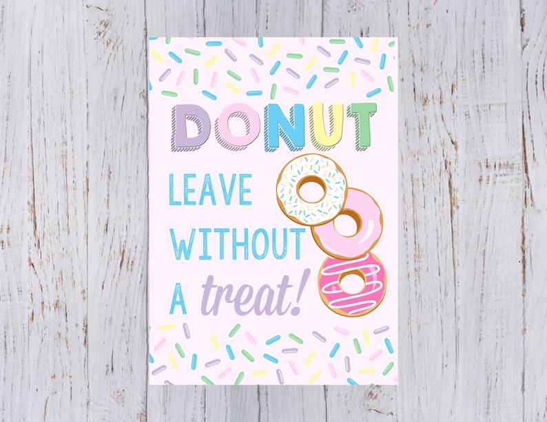 Digital Donut Leave Without A Treat Print | Etsy