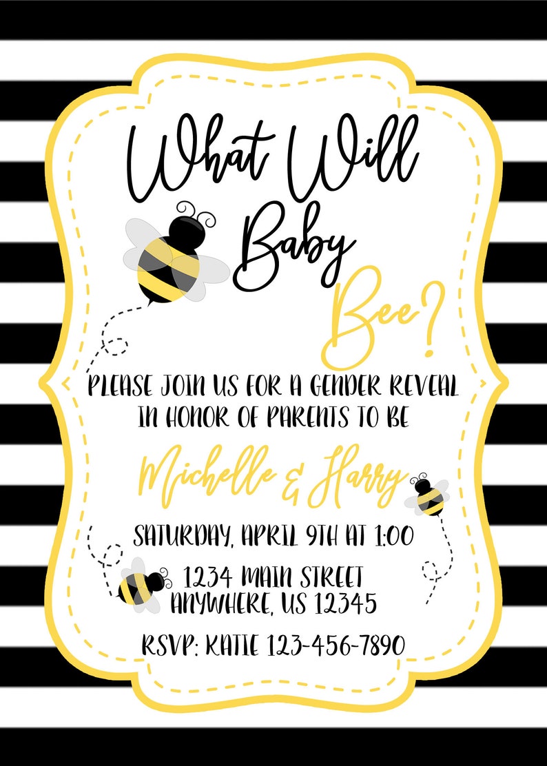 Gender Reveal Bee Invitation image 5