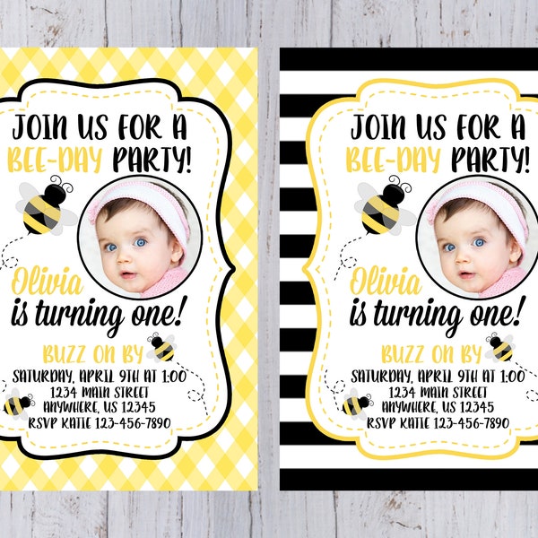 Bee Birthday Invitation