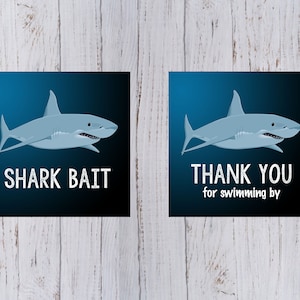 Shark Birthday Small Favor Tag