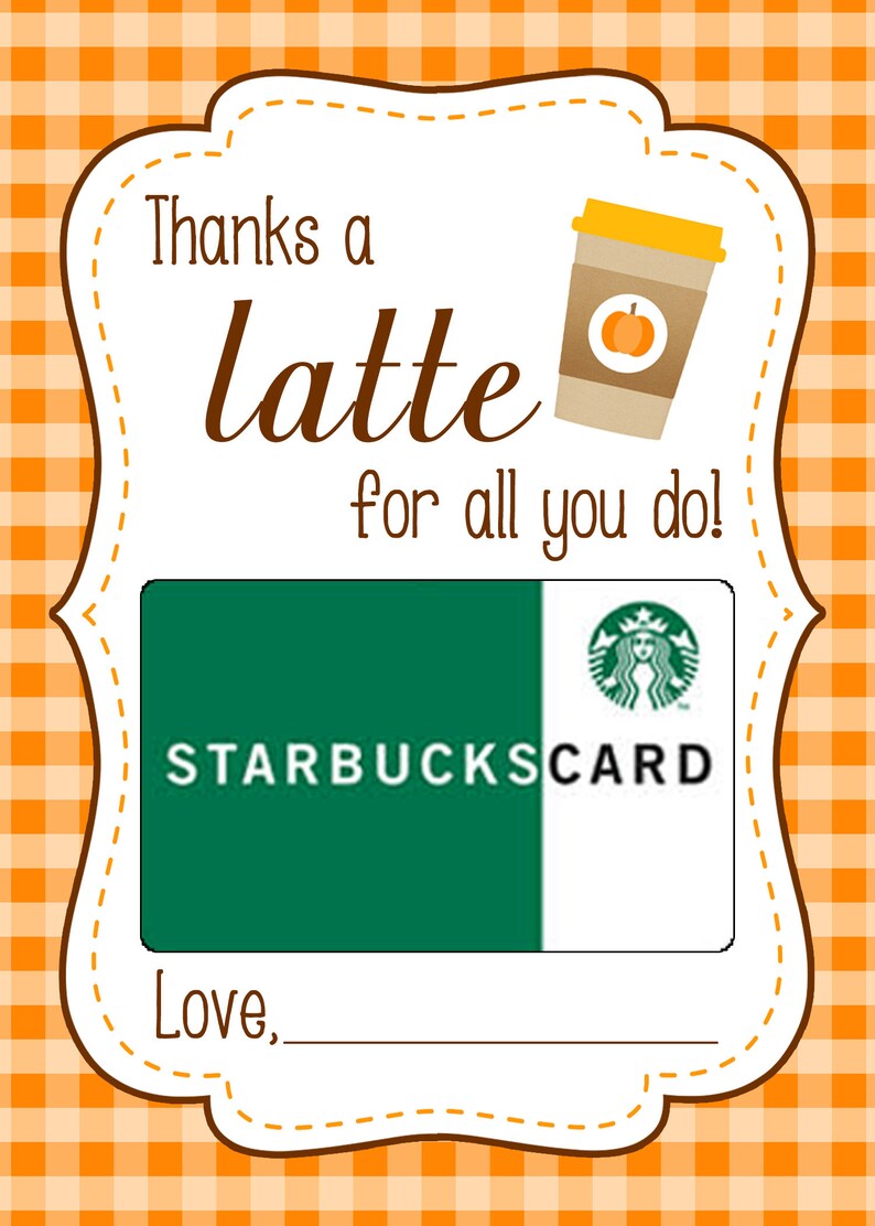 Fall Coffee/Latte Printable Gift Card Holder for | Etsy