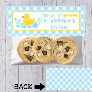 Personalized Rubber Duck Birthday Sandwich Bag Tag/Topper