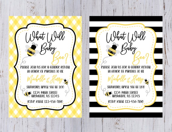 Gender Reveal Bee Invitation