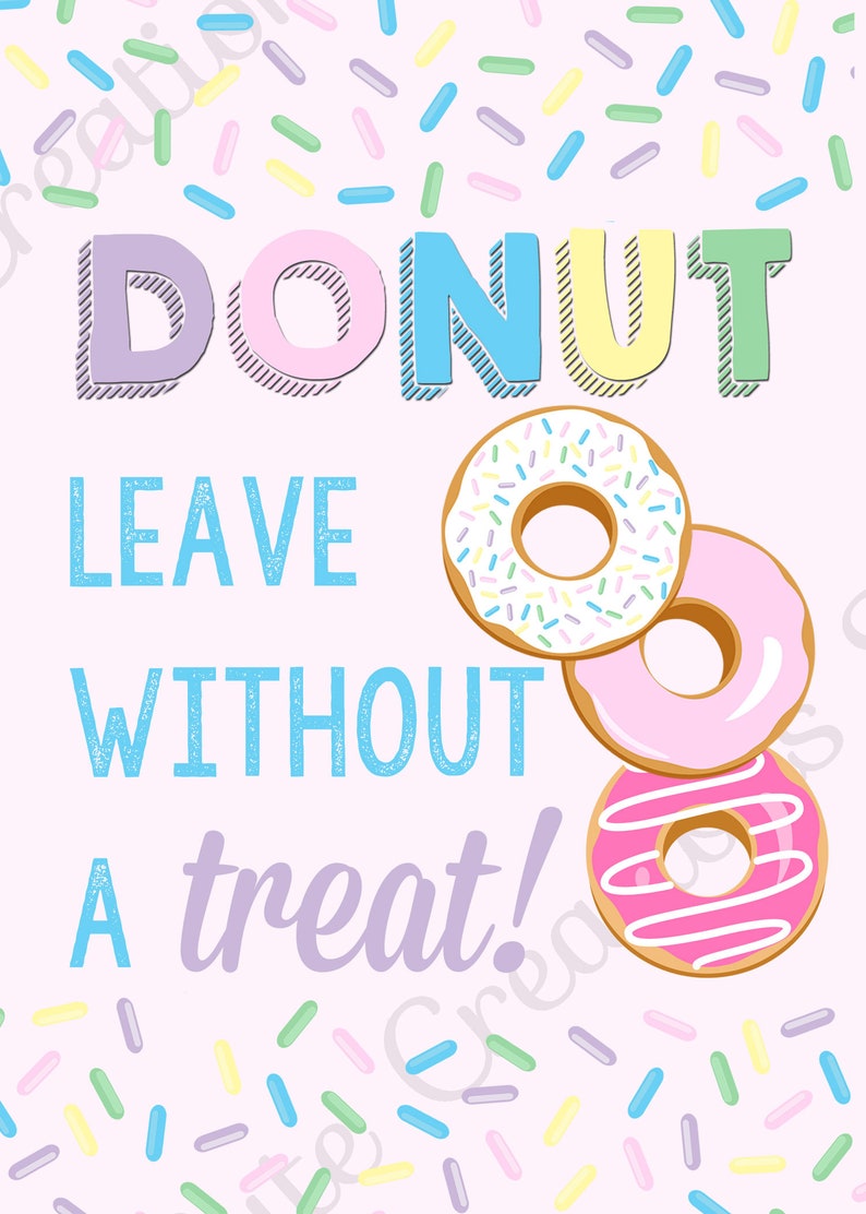 Digital Donut Leave Without A Treat Print | Etsy