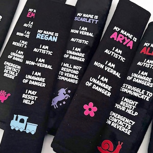 Personalised Children’s Medical Alert Seatbelt Cover: Custom Text and Icon for Autism, Deaf, Blind, Allergy Awareness image 14