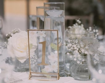 Gold Hand-Painted Wedding Floral Table Numbers