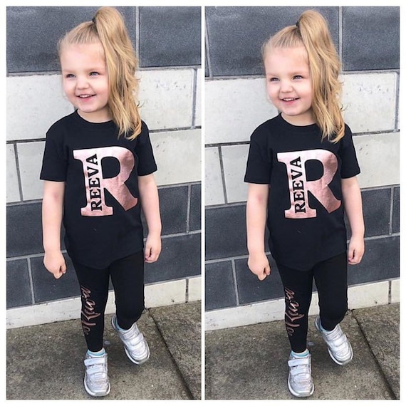 Matching PERSONALISED T-SHIRT & LEGGING Set for Toddler Girls/boys