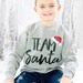 TEAM SANTA and RUDOLF sweatshirts for Baby, Girls, Boys, Unisex. Grey with Glitter. Perfect for Christmas Jumper Day. Can be personalised. 