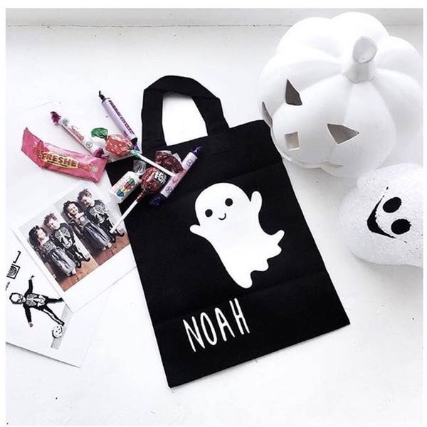 Children's Personalised halloween Ghost Trick or Treat Bag