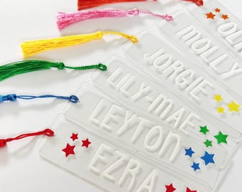 Personalised Acrylic Bookmark with Tassel | Name Gift for Readers, Teachers, Students