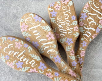 Personalised Hand-Painted Hair Brush: Custom Baby, Child & Adult Gift