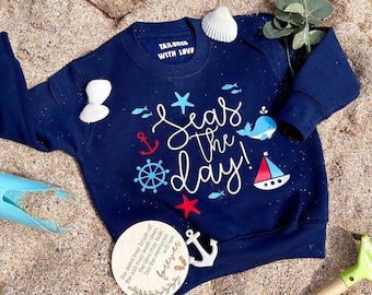 Seas the Day! Nautical Children’s Unisex Sweatshirt/Sweater for Little Explorers and Seaside Lovers!