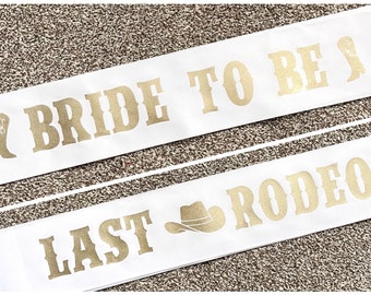 Cowgirl Themed Hen Party • Last Rodeo or • Bride to Be • Custom Personalised Bridal Sash