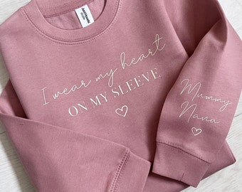 I Wear My Heart On My Sleeve - Mother Daughter Nana Matching Sweatshirt Sets