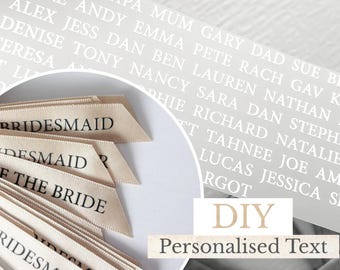 Personalised DTF Text Transfer | Custom Name Transfer | DIY Ribbon & Fabric Personalisation | Iron On Text | Custom Textile Transfer