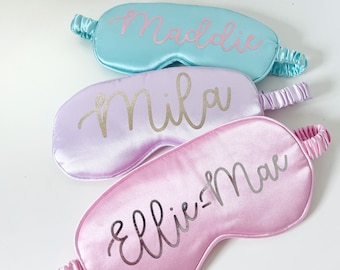 Máscaras de dormir personalizadas em cetim e metal
