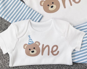 Personalised Bear-y First Birthday T-Shirt or Bodysuit for Birthdays. Teddy Bear Picnic inspired!