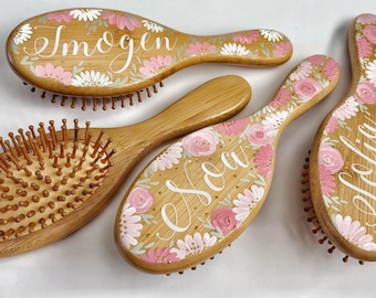 Personalised Hand-Painted Hair Brush: Custom Baby, Child & Adult Gift