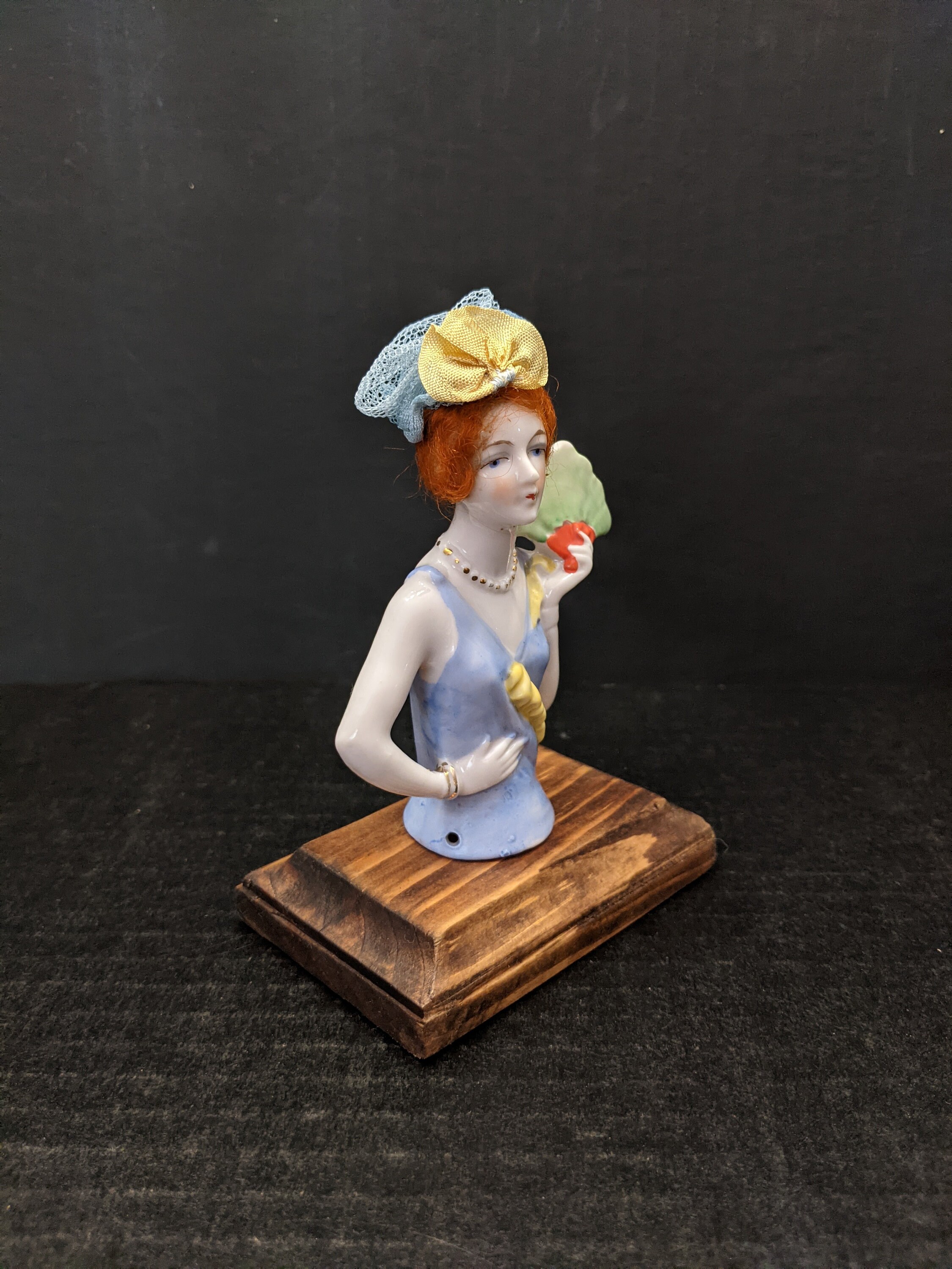 Antique Half Doll Flapper W/mohair Wig and Fan, Fasold & Stauch Germany ...