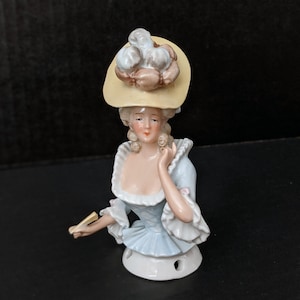 Antique RARE  Galluba & Hofmann Porcelain Half Doll, Pincushion Doll, Boudoir Doll,  Superb Antique Condition, Demi Figurine