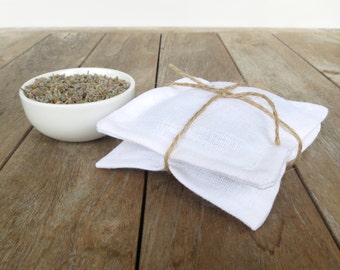 Set of 2 Ivory Linen Lavender Sachets Lavender Pillows Etsy