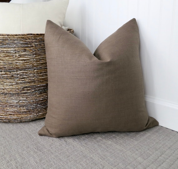 Farmhouse Brown Linen Pillow Cover Euro Sham Pillow Sham Etsy