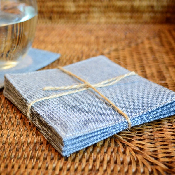 Blue - Handmade Cotton Coasters (Set of 2) 132