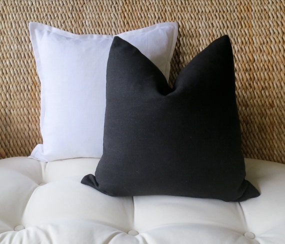 Black Linen Throw Pillow Cover, Black Euro Sham, Pillow Sham, Oversized  Sham, 18 X 18, 20 X 20, 22 X 22, 24 X 24, 26 X 26, Wholesale Pillows 