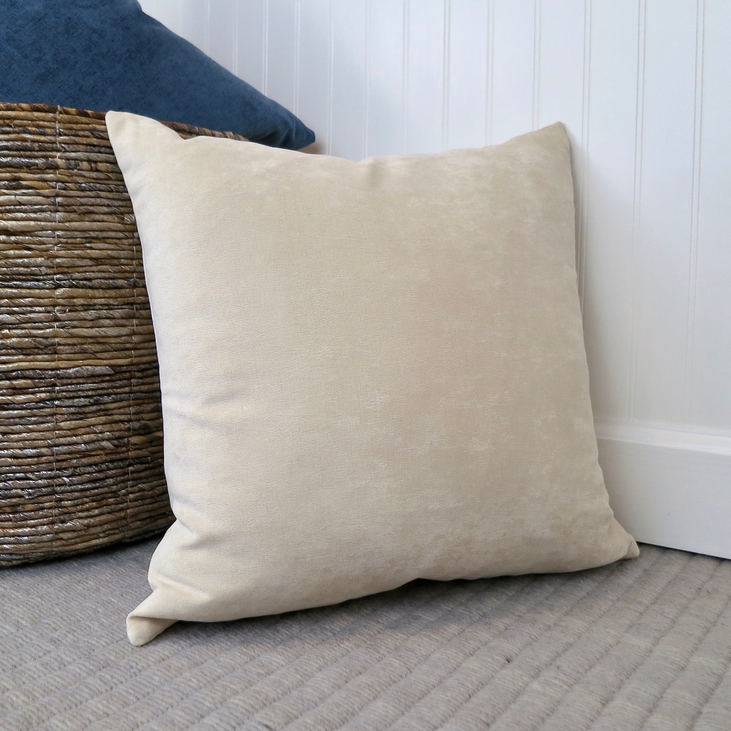 Ivory Velvet Pillow Cover Lumbar Pillow Pillow Sham Euro Etsy UK