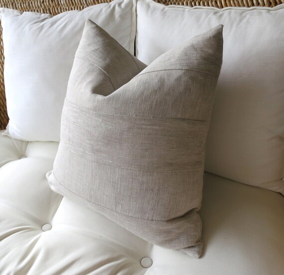 Linen Contrast Stripe Pillow Cover 18x18 20 X 20 22 X 22 Etsy