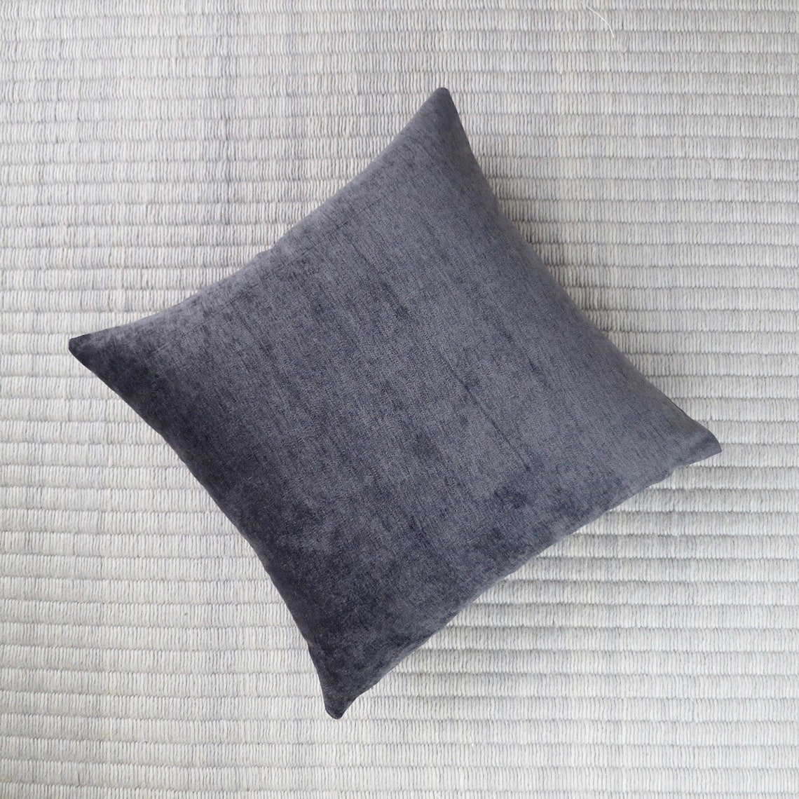 Dark Grey Velvet Pillow Cover Lumbar Pillow Pillow Sham Etsy