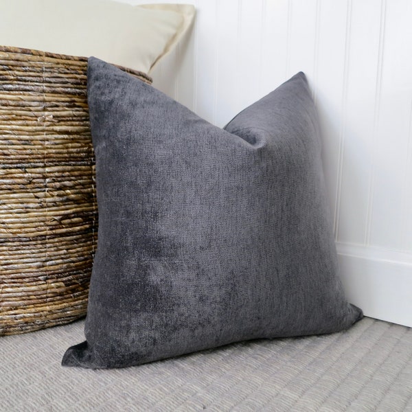 Charcoal Gray Pillow Etsy